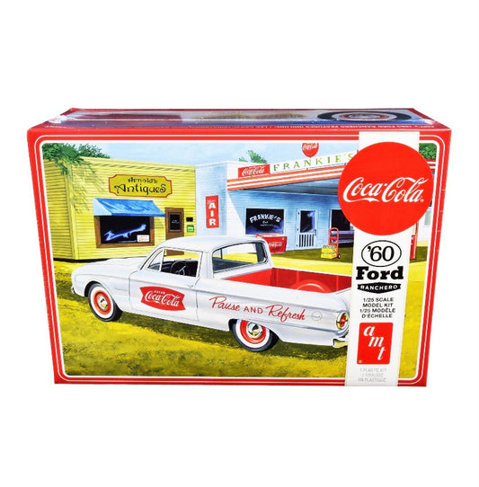 SKILL 3 MODEL KIT 1960 FORD RANCHERO WITH VINTAGE ICE CHEST AND TWO BOTTLE CRATES "COCA-COLA" 1/25 SCALE MODEL BY AMT