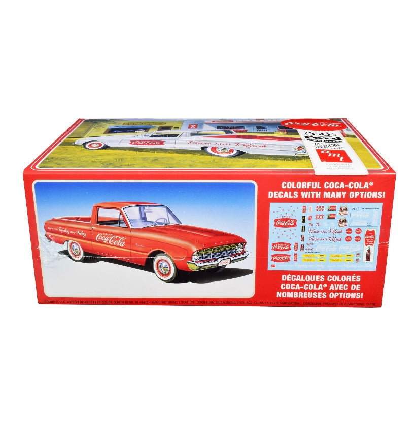 SKILL 3 MODEL KIT 1960 FORD RANCHERO WITH VINTAGE ICE CHEST AND TWO BOTTLE CRATES "COCA-COLA" 1/25 SCALE MODEL BY AMT